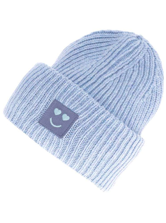 💕 Zwillingsherz Mütze "Happy Heart" Hellblau Wolle