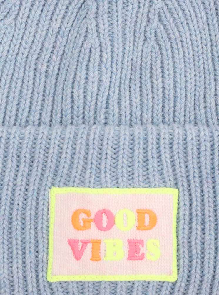 💕 Zwillingsherz Mütze "Nila" Wolle Viskose Hellblau