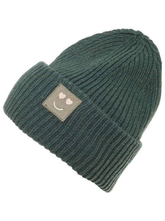 💕 Zwillingsherz Mütze "Happy Heart" Khaki Wolle