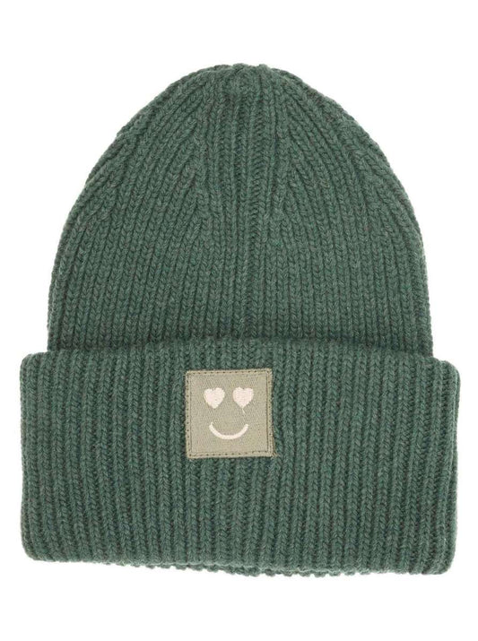 💕 Zwillingsherz Mütze "Happy Heart" Khaki Wolle