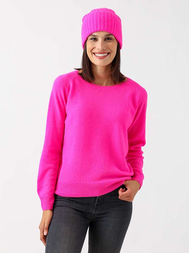 💕 Zwillingsherz Pullover Pulli "Blogger Style" 100 % Kaschmir Cashmere Neonpink