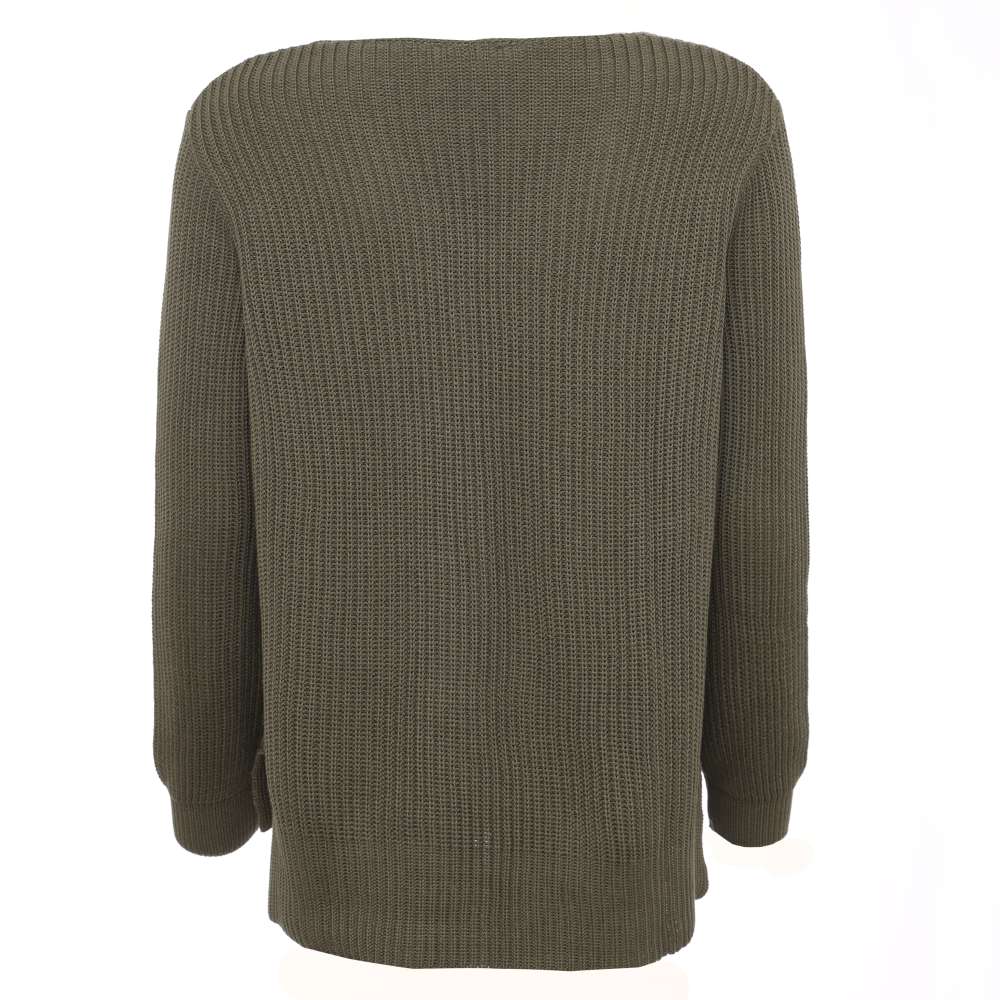 💕 Zwillingsherz Pullover Pulli "Gabriella" Khaki Baumwolle