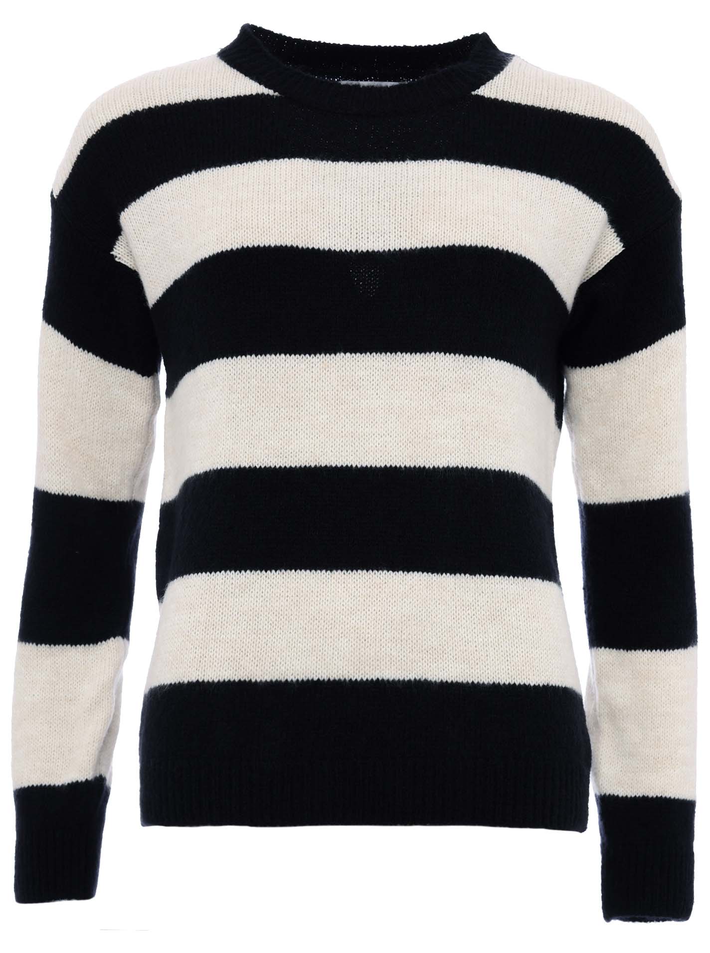 💕 Zwillingsherz Pullover "Mariette" Schwarz Ecru