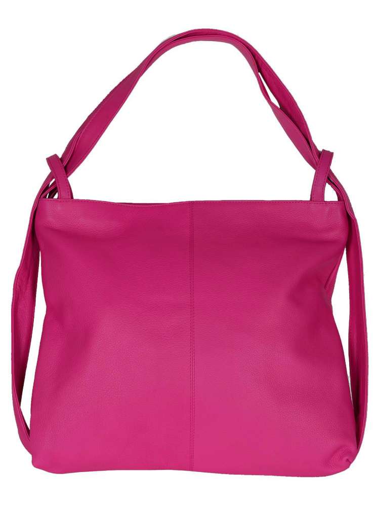 Tasche & Rucksack Leder "Yalin" 100 % Leder mittlere Größe Pink