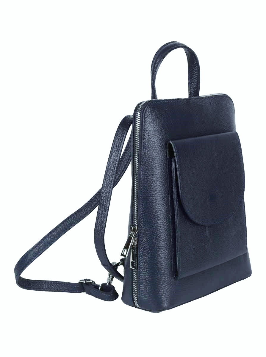 Rucksack Tasche Leder "Paris" 100 % Leder mittlere Größe Navy