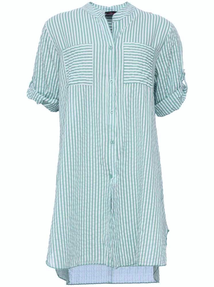 💕 Zwillingsherz Kleid Hemdblusenkleid "Kida" Longbluse Mittelgrün
