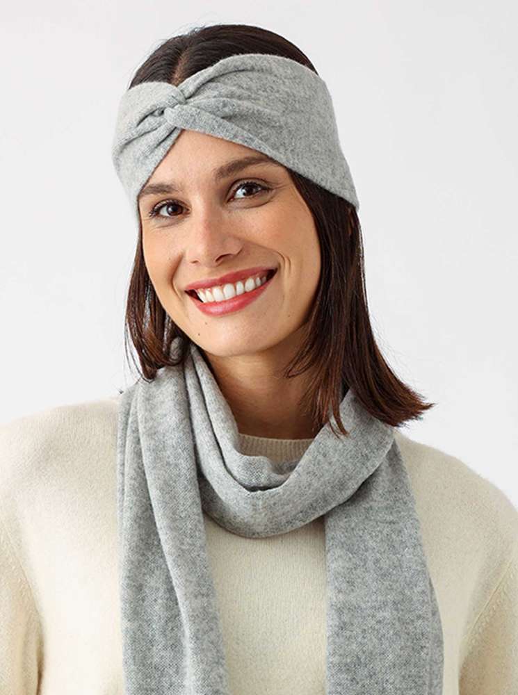 💕 Zwillingsherz Schal 100 % Cashmere "Classic" Kaschmir Hellgrau