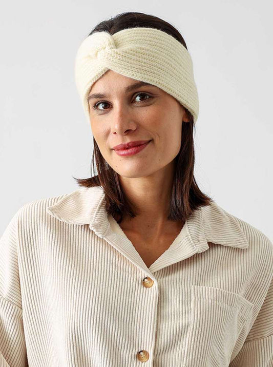 💕 Zwillingsherz Stirnband 100 % Cashmere "Rippen" Kaschmir Weiß