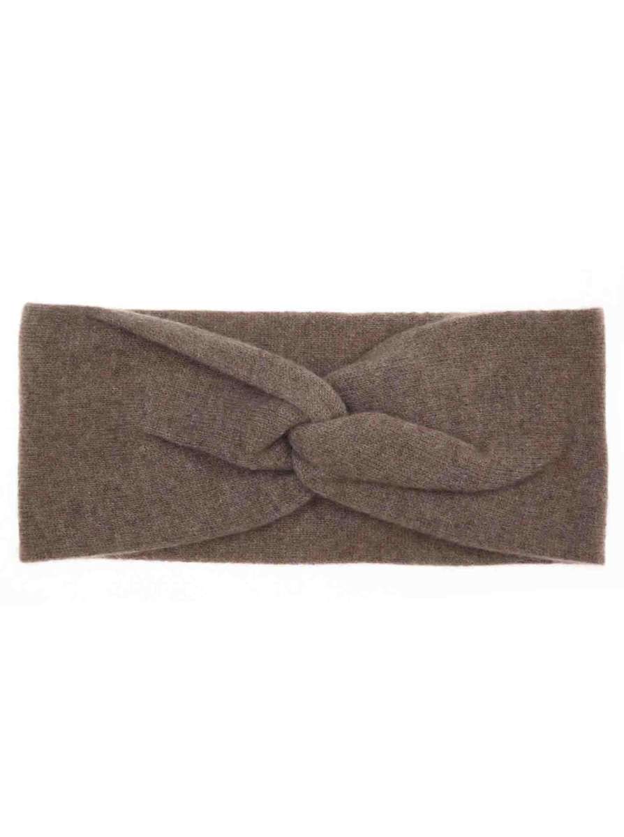💕 Zwillingsherz Stirnband 100 % Cashmere "Knoten" Braun