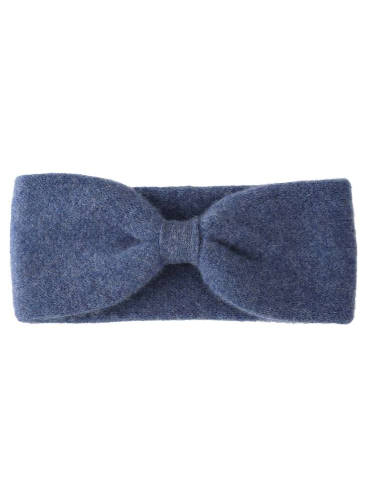 💕 Zwillingsherz Stirnband 100 % Cashmere "Knoten 2.0" Jeansblau