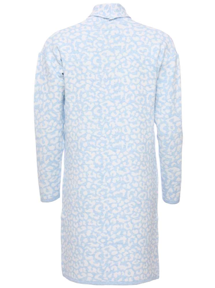 💕 Zwillingsherz Strickjacke "Kate" mit Leomuster Viskose Hellblau