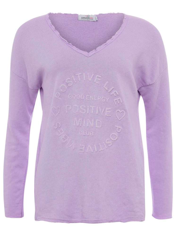 💕 Zwillingsherz Pullover Pulli "Elisabeth" Baumwolle Flieder