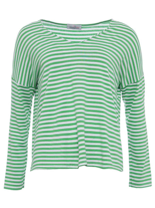 💕 Zwillingsherz Shirt "Adelina" Viskose Weiß Grün