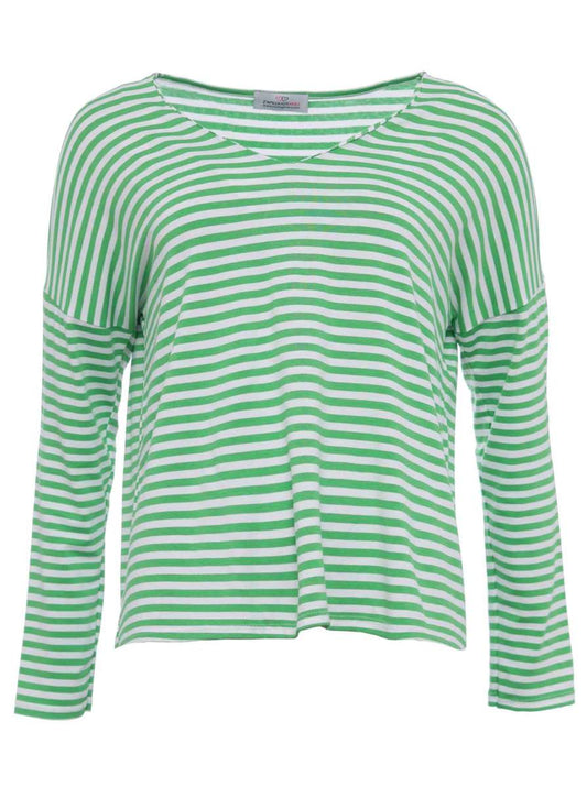 💕 Zwillingsherz Shirt "Adelina" Viskose Weiß Grün