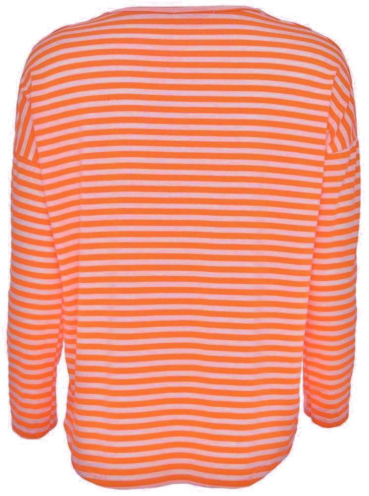 💕 Zwillingsherz Shirt "Adelina" Viskose Beige Neonorange