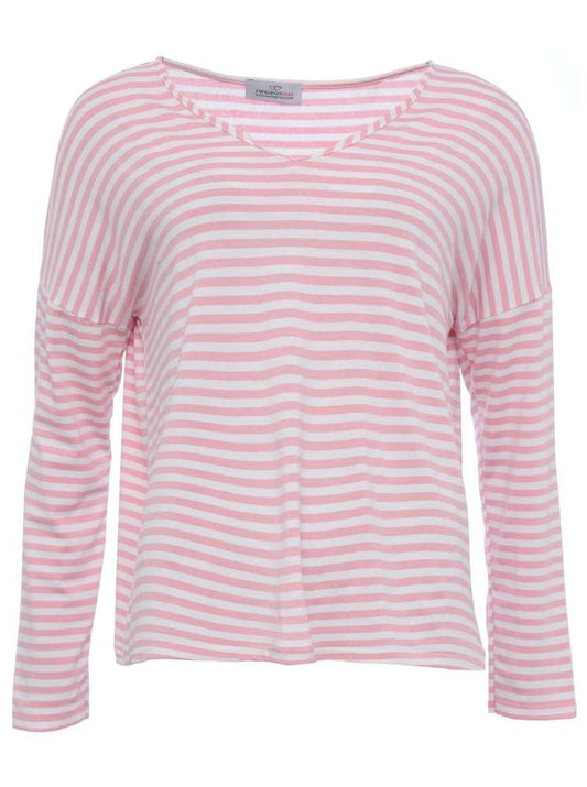 💕 Zwillingsherz Shirt "Adelina" Viskose Weiß Rosa