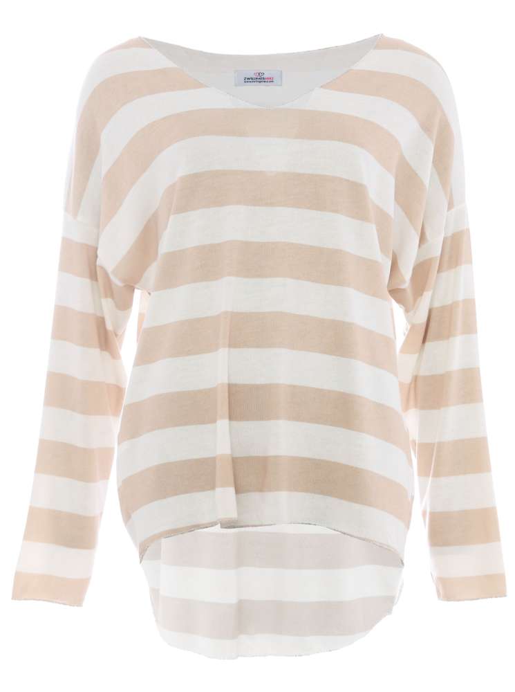 💕 Zwillingsherz Shirt "Yuna" Viskose Weiß Beige