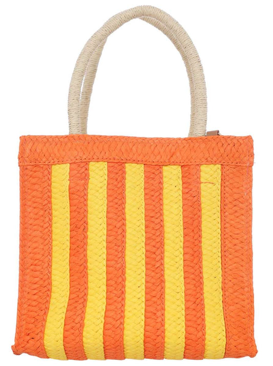💕 Tasche kleiner Shopper "Stripes" 100 % Papier Orange