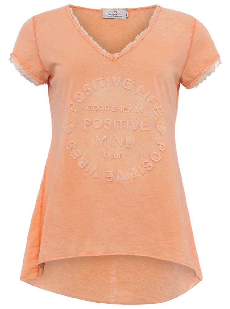 Zwillingsherz Shirt Tail - Positive Mind- 100% Baumwolle - Jeansblau main image 0