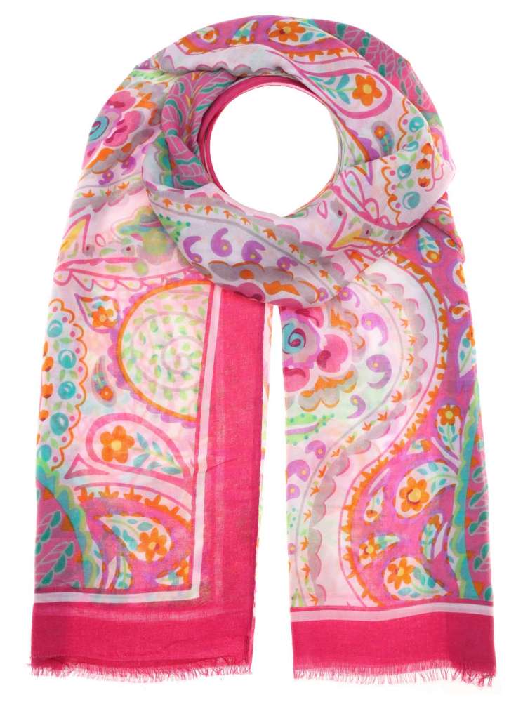 Schal Tuch "Frühlings Paisley" Pink