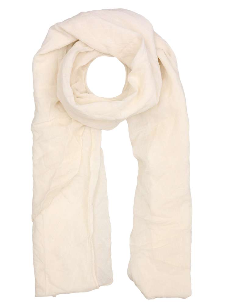 Schal Tuch "Basic Uni" Baumwolle Seide Creme