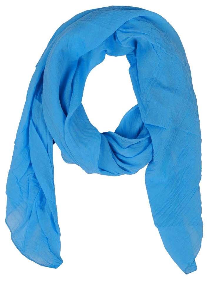 Schal Tuch "Basic Uni" Baumwolle Seide Aquamarin