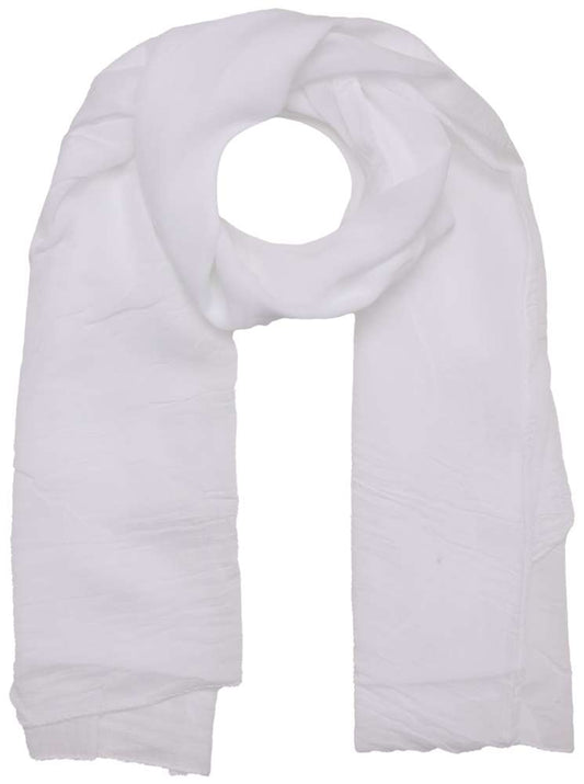 Schal Tuch "Basic Uni" Baumwolle Seide Weiß