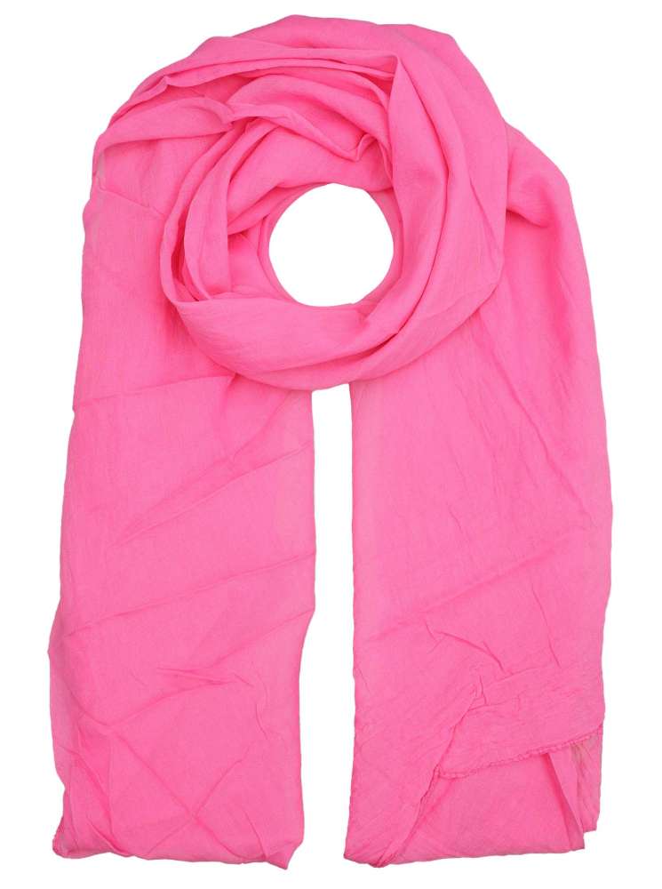 Schal Tuch "Basic Uni" Baumwolle Seide Pink