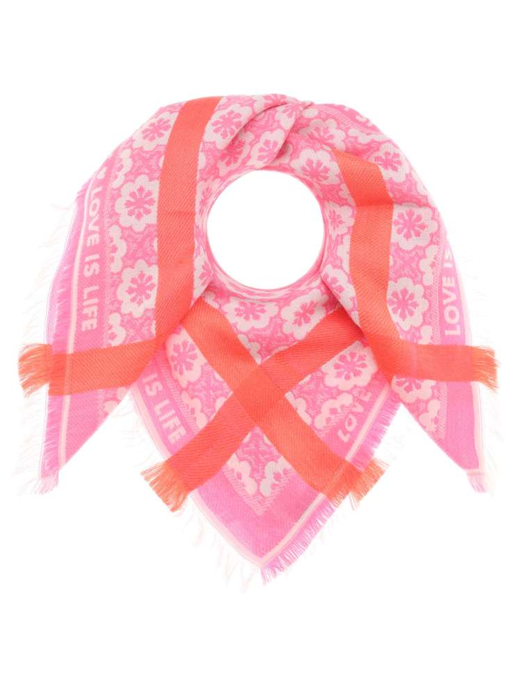 💕 Zwillingsherz Dreieckstuch Viereck "Laurina" Wolle Pink