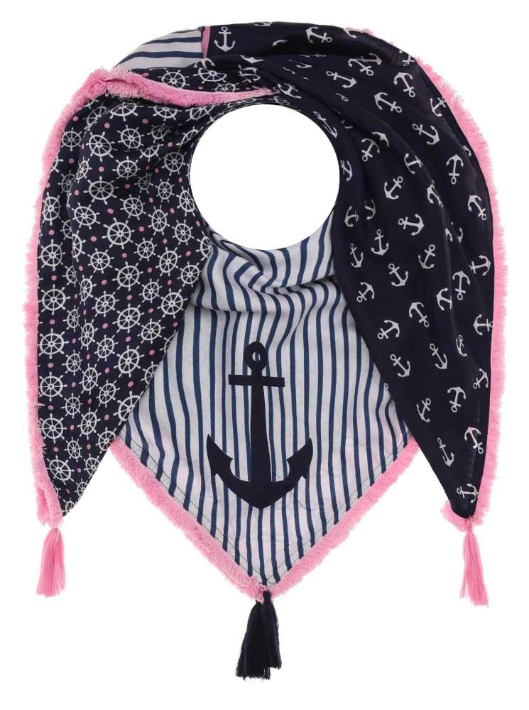 💕 Zwillingsherz Dreieckstuch "Zea" Navy Viereck Bambus nachhaltig organic