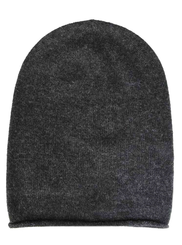 💕 Zwillingsherz Mütze Beanie 100 % Kaschmir Anthrazit