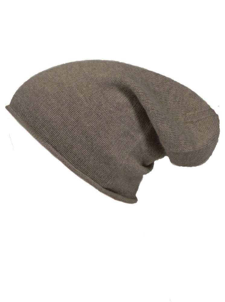 💕 Zwillingsherz Mütze Beanie 100 % Kaschmir Braun