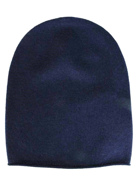 💕 Zwillingsherz Mütze Beanie 100 % Kaschmir Dunkelblau Navy