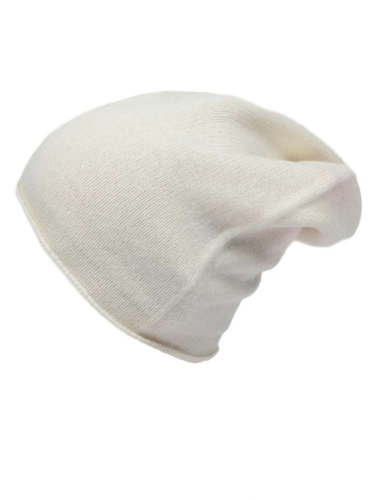 💕 Zwillingsherz Mütze Beanie 100 % Kaschmir Weiß