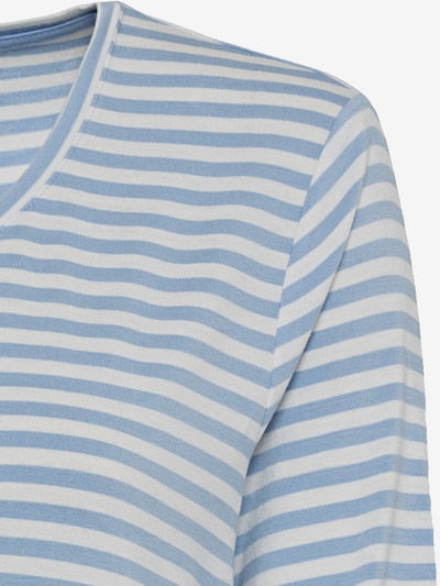 Olsen Shirt Streifen Hellblau Weiß 3/4 Arm 11100800