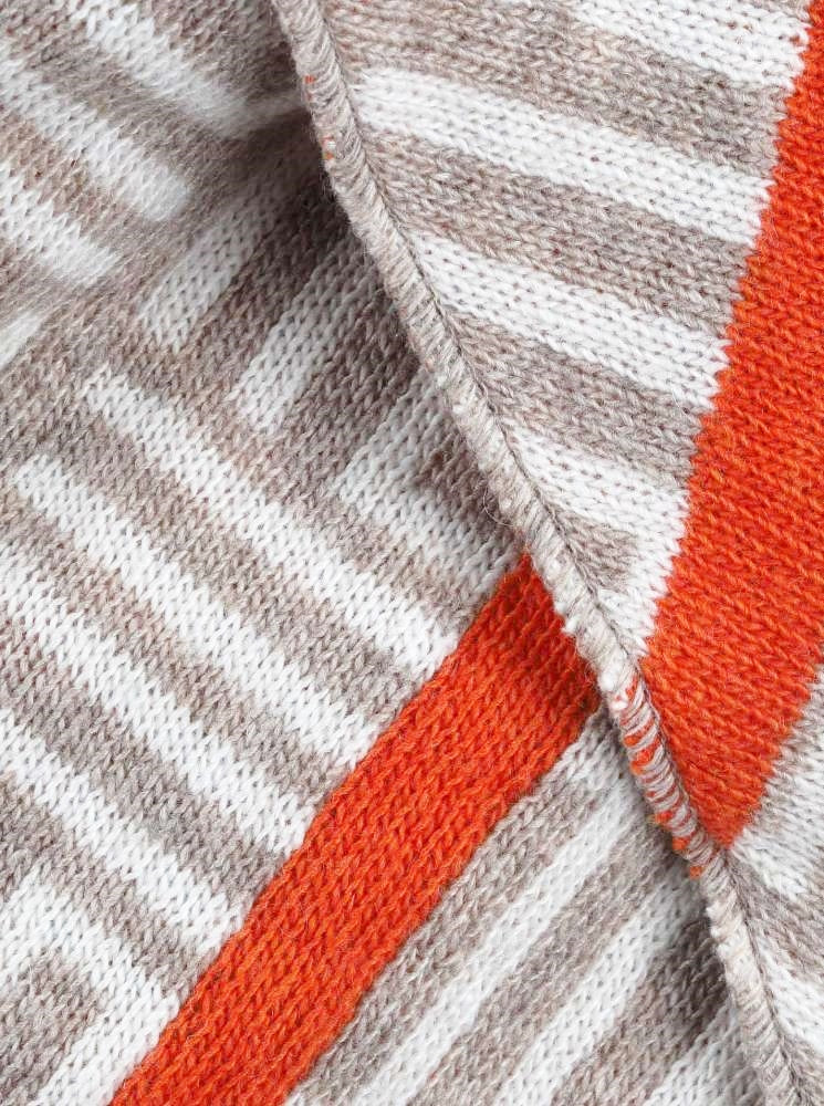 Zwillingsherz Dreieckstuch "Berenike" Wolle Kaschmir Beige Orange