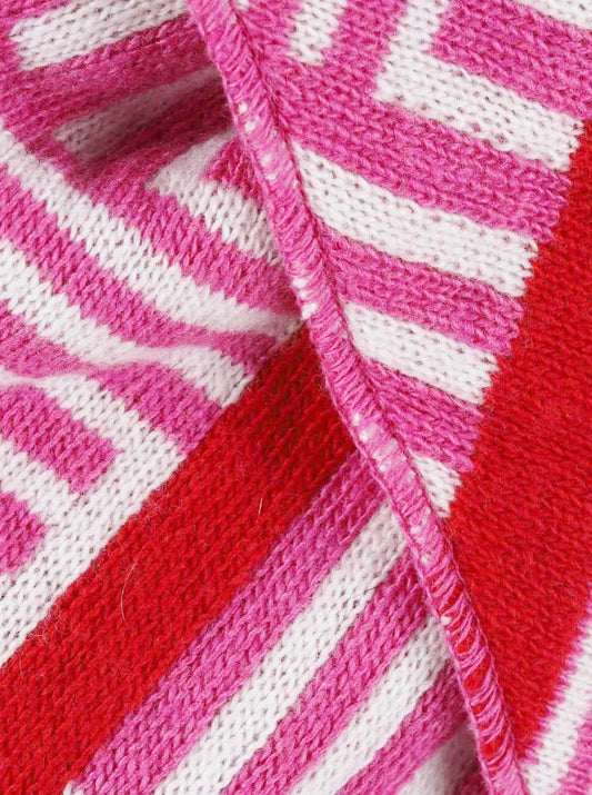 💕 Zwillingsherz Dreieckstuch "Berenike" Wolle Kaschmir Pink Rot