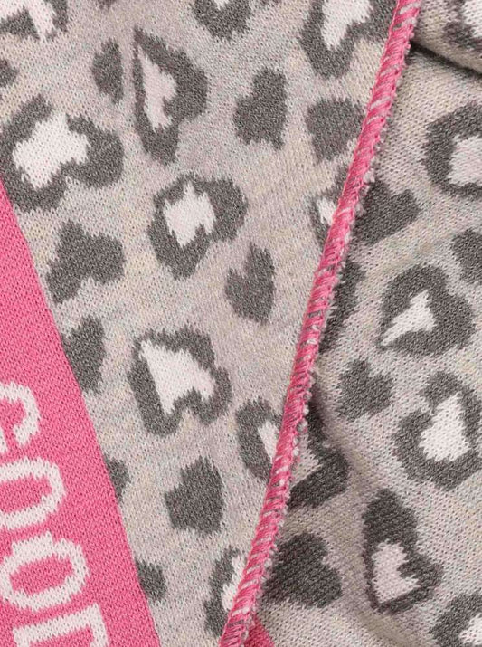 💕 Zwillingsherz Dreieckstuch "Leo Vibes" Baumwolle Hellgrau Pink