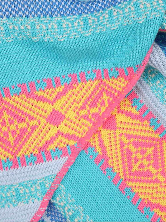 💕 Zwillingsherz Dreieckstuch "Summer Mornings" Baumwolle Türkis Bunt