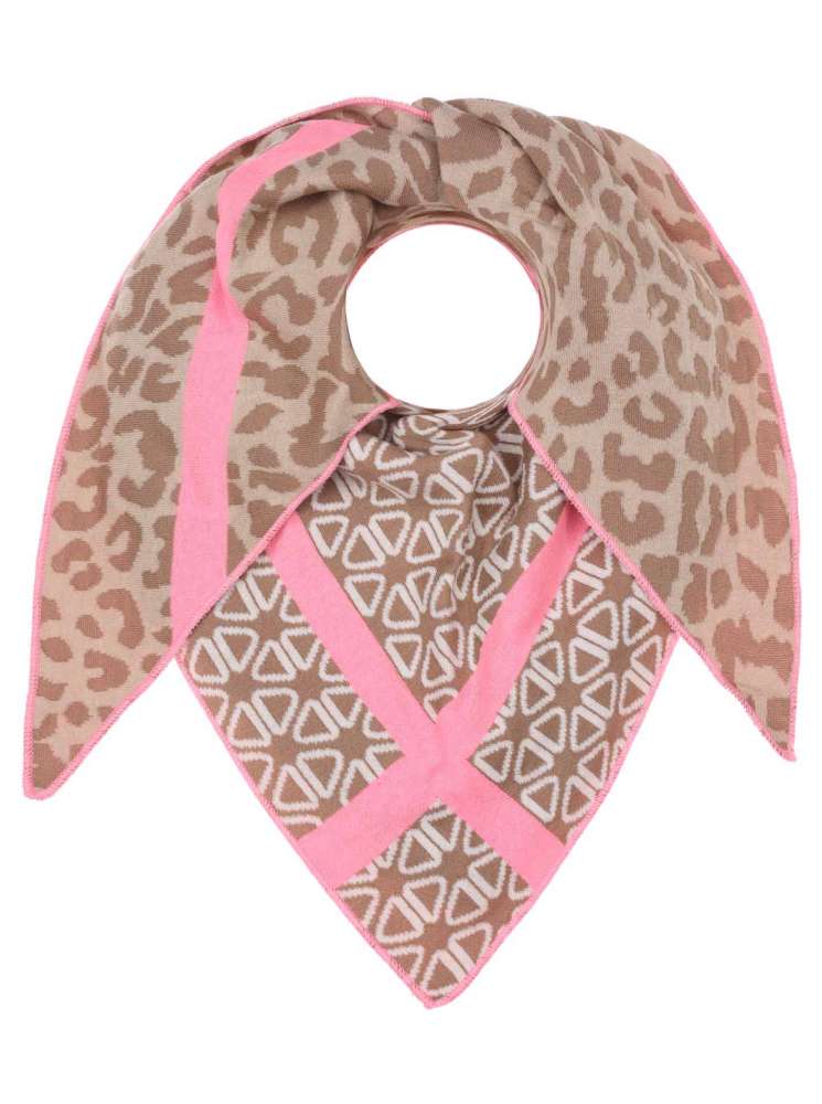 💕 Zwillingsherz Dreieckstuch "Lorelie" Baumwolle Beige-Pink