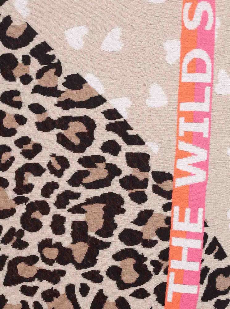 💕 Zwillingsherz Dreieckstuch "Wild Side of Life" Baumwolle Beige Orange Pink