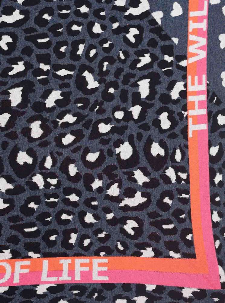 💕 Zwillingsherz Dreieckstuch "Wild Side of Life" Baumwolle Blau