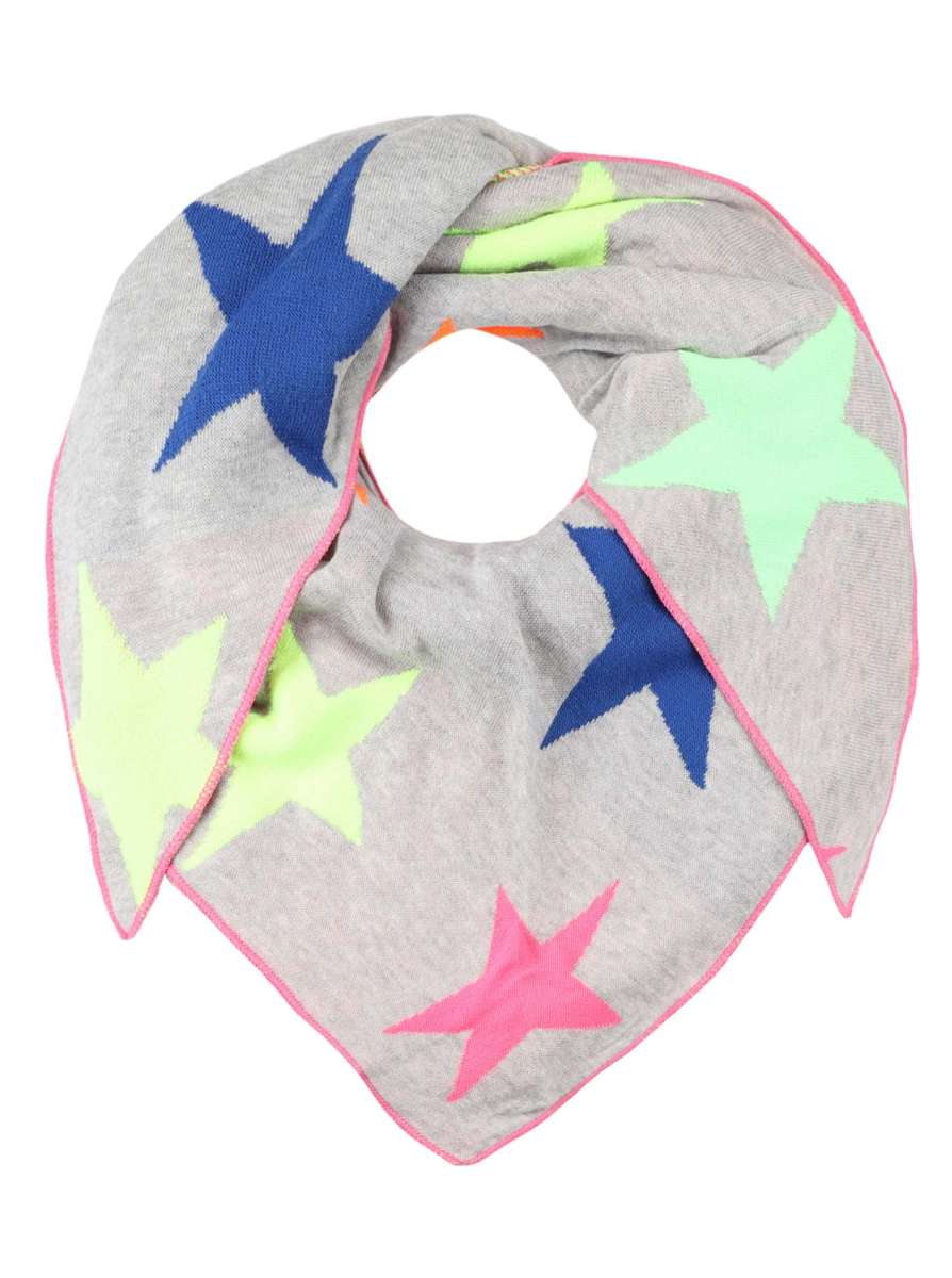 💕 Zwillingsherz Dreieckstuch "Neon" Sterne Baumwolle Grau