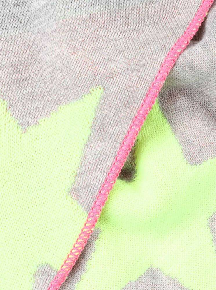 💕 Zwillingsherz Dreieckstuch "Neon" Sterne Baumwolle Grau