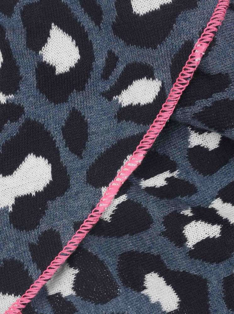 💕 Zwillingsherz Dreieckstuch "Kristine" Baumwolle Leo Blau Pink Rand