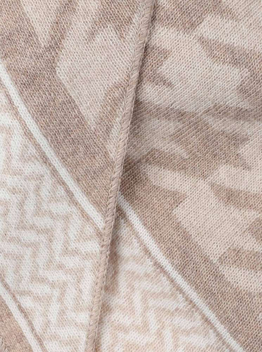 💕 Zwillingsherz Dreieckstuch "Lovely Hahnentritt" Wolle Kaschmir Beige