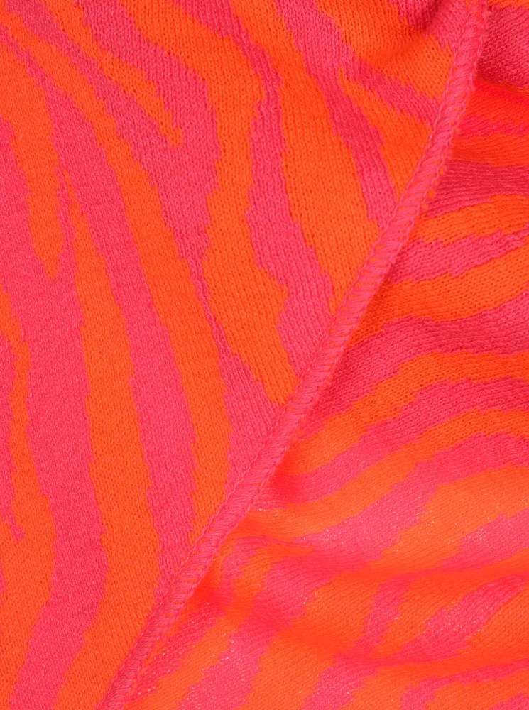 💕 Zwillingsherz Dreieckstuch "Linna" Zebrastreifen Baumwolle Pink Orange
