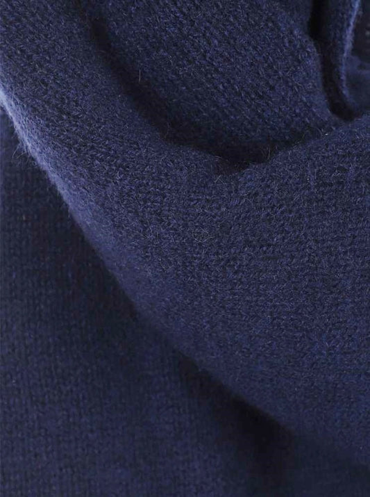 💕 Zwillingsherz XXL "Fransenschal" 100 % Cashmere Schal Stola Kaschmir Navy