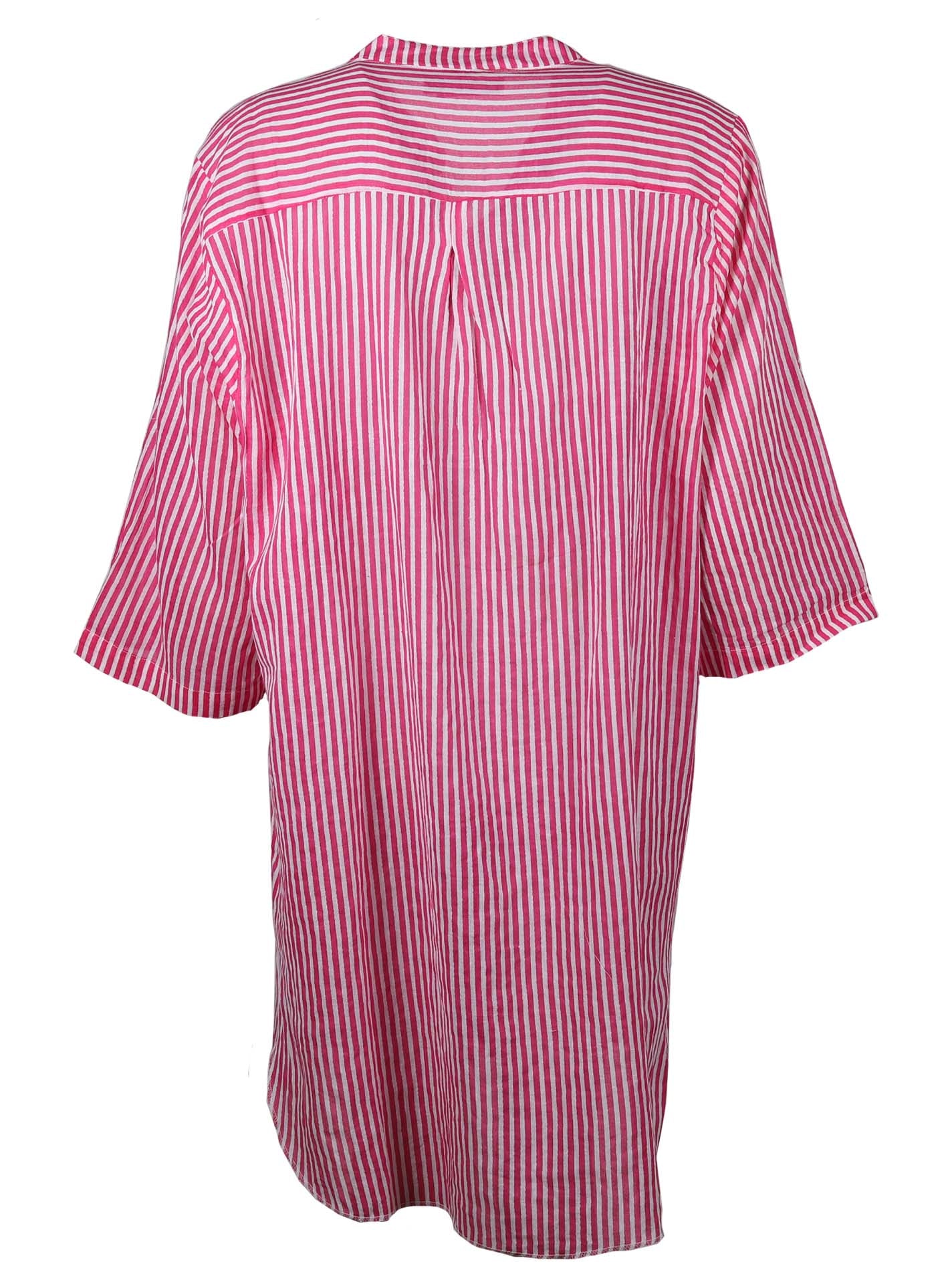 💕 Zwillingsherz Kleid Hemdblusenkleid "Kida" Longbluse Pink Streifen
