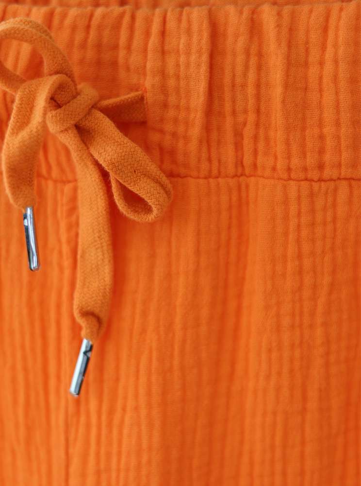 💕Zwillingsherz Hose "Jona" Musselin Baumwolle Orange